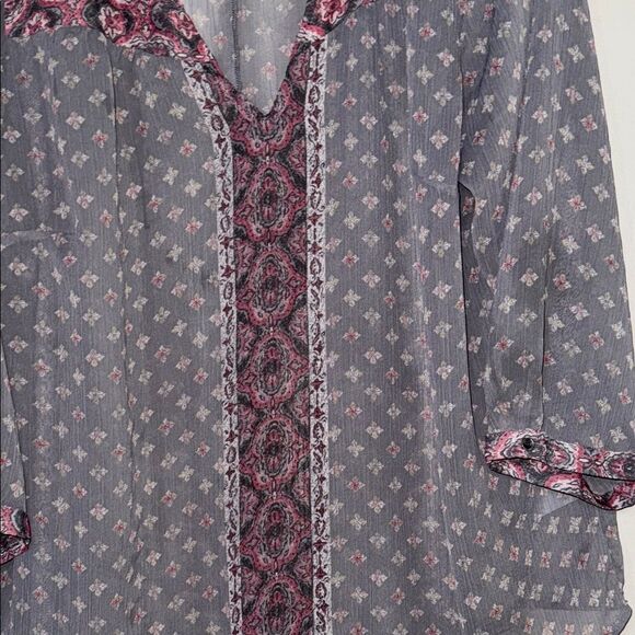 Maurices Gray and White Relaxed Tunic Blouse - Picture 6 of 12